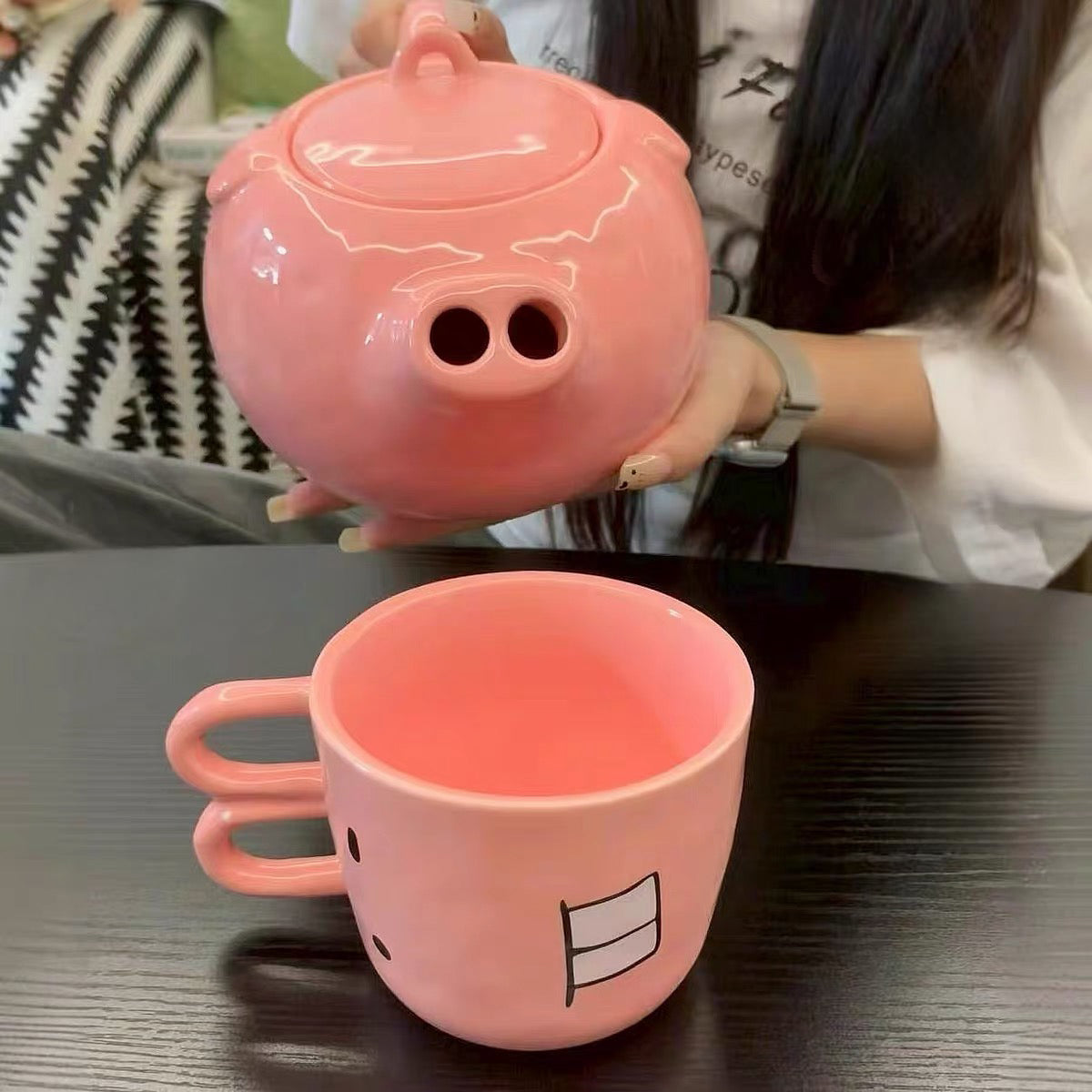 Cute Cartoon Piggy Teapot