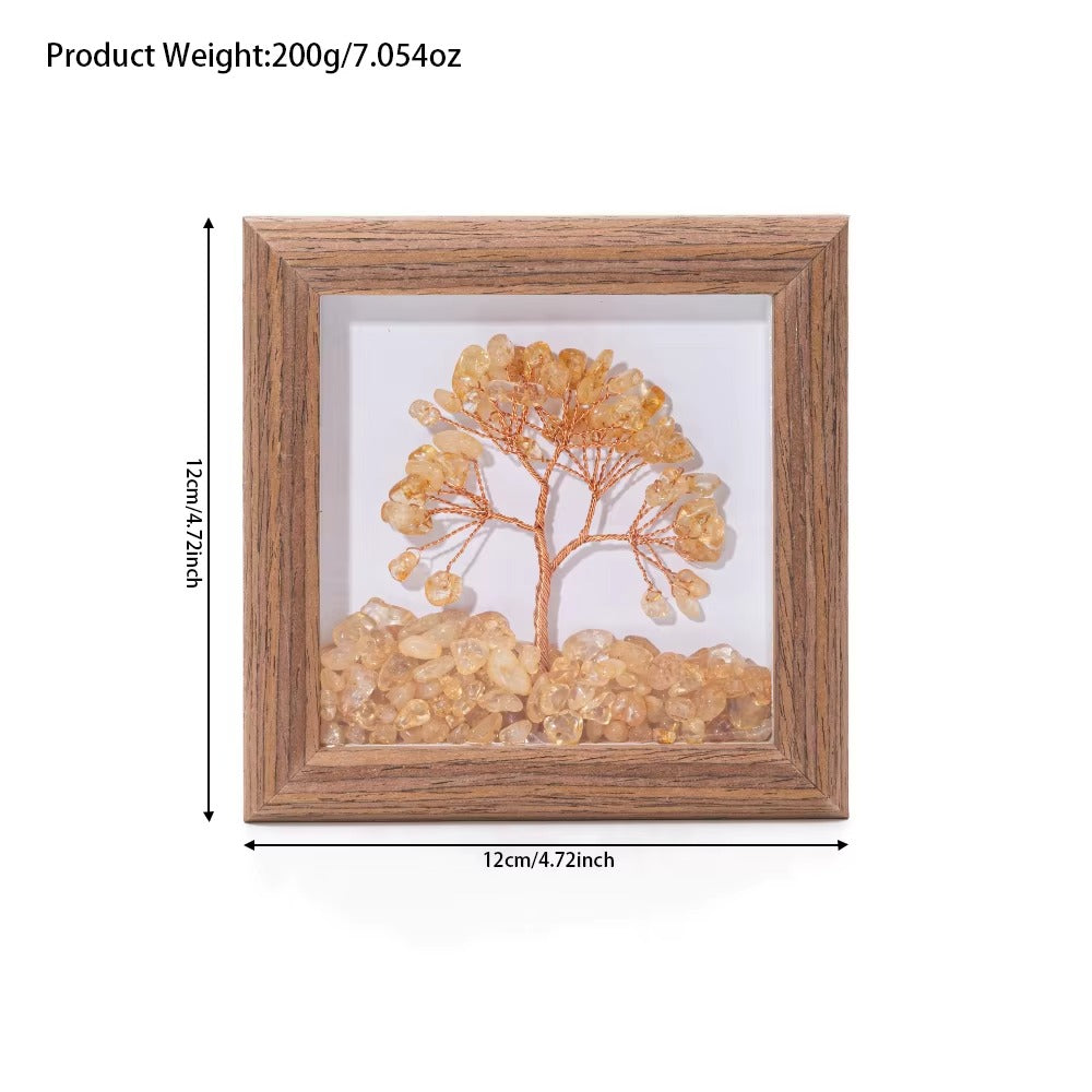 Amethyst Picture Frame Fortune Crystal Tree for Home Decoration