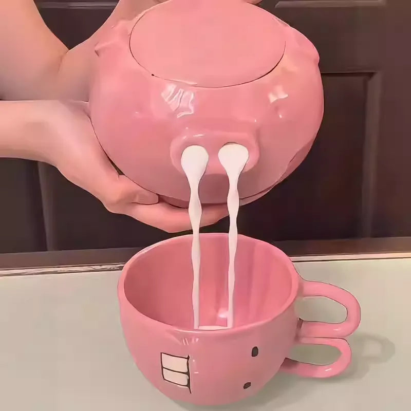 Cute Cartoon Piggy Teapot