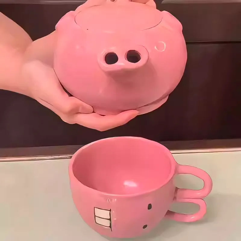 Cute Cartoon Piggy Teapot