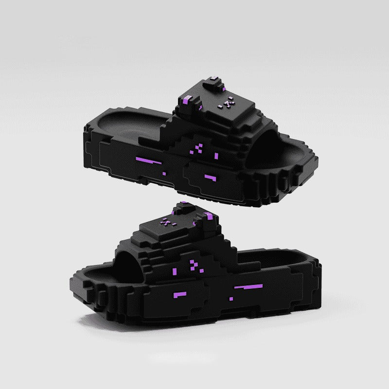 Pixel Style Block Slippers Fashion Women’s Slippers