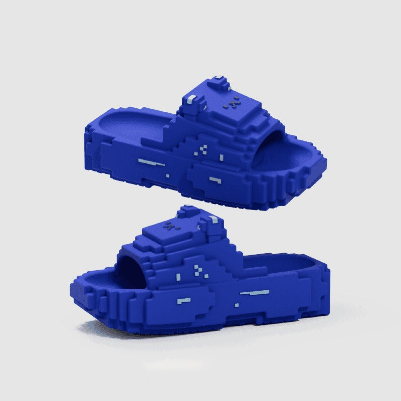 Pixel Style Block Slippers Fashion Women’s Slippers