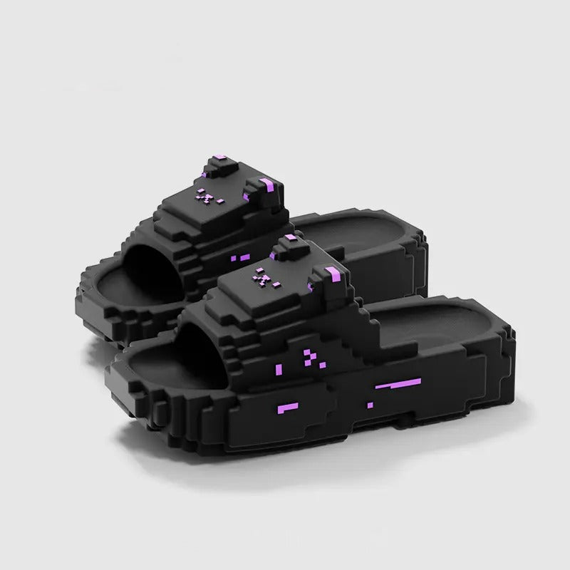 Pixel Style Block Slippers Fashion Women’s Slippers